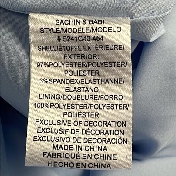 New Sachin & Babi Pryce Crystal Strap Detail Vertical Stretch Mikado Column Gown - Picture 13 of 16